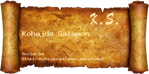 Kohajda Salamon névjegykártya